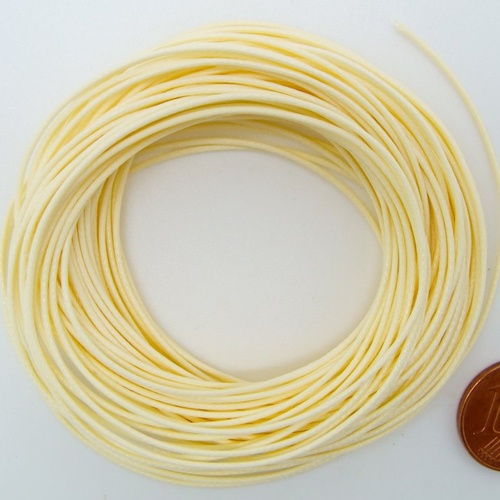 10 mètres fil creme nylon polyester ciré 0,8mm cordon lacet création bijoux déco