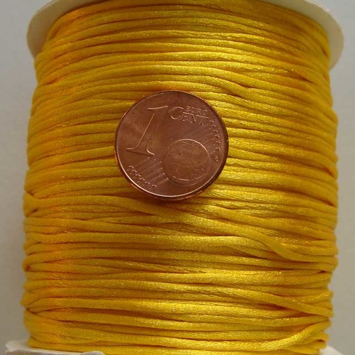 5 mètres queue de souris fil cordon satiné 1mm jaune bouton d'or