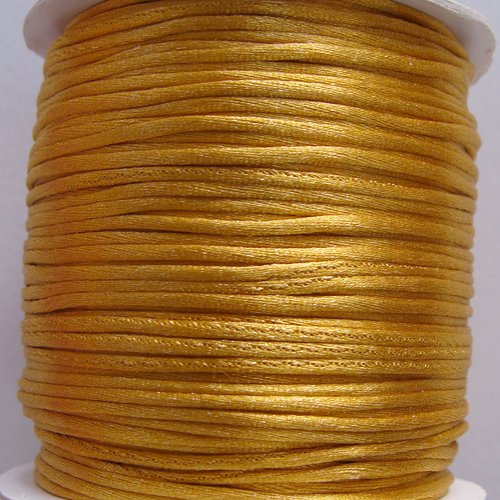 5 mètres queue de souris fil cordon satiné 1mm jaune doré