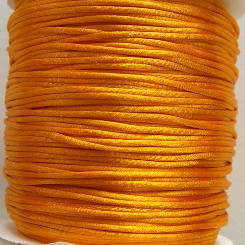 5 mètres queue de souris fil cordon satiné 1mm orange clair