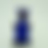 Pendentif nounours ourson bleu foncé animal 56mm en verre lampwork
