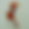 Pendentif croissant de lune blanc rouge orangé 60mm verre diy création bijoux