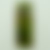 Pendentif rectangle vert 50mm verre avec touches multicolores et dorées et feuille argentée