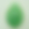 Pendentif rond épais bombé motif spirale vert et blanc 50mm verre lampwork