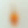 Pendentif champignon orange dans goutte en verre transparent lampwork diy création bijoux