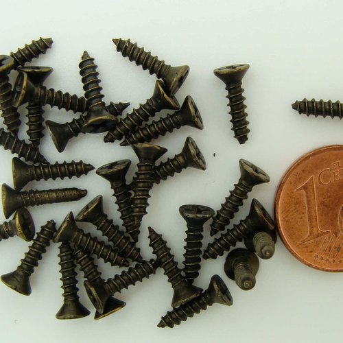 30 petites vis pour cartonnage métal couleur bronze à visser 10mm