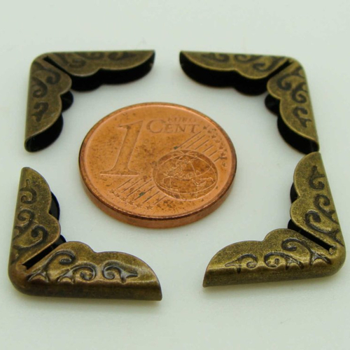 20 angles 14mm metal bronze décoratifs coins