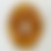 Pendentif marron touches dorées rond donut ondulé verre 46mm