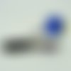 Pendentif oiseau tête bleu foncé animal 40mm en verre lampwork pour création de bijoux collier