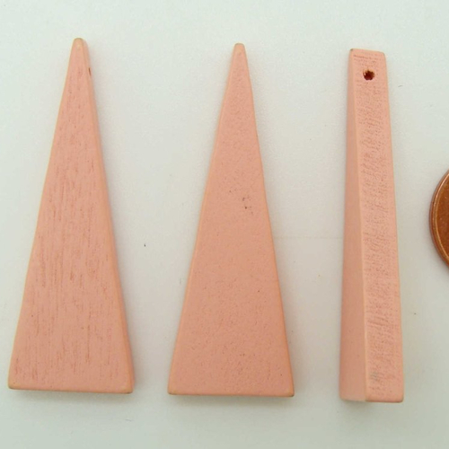 10 pendentifs supports bois rose triangle 40mm à décorer