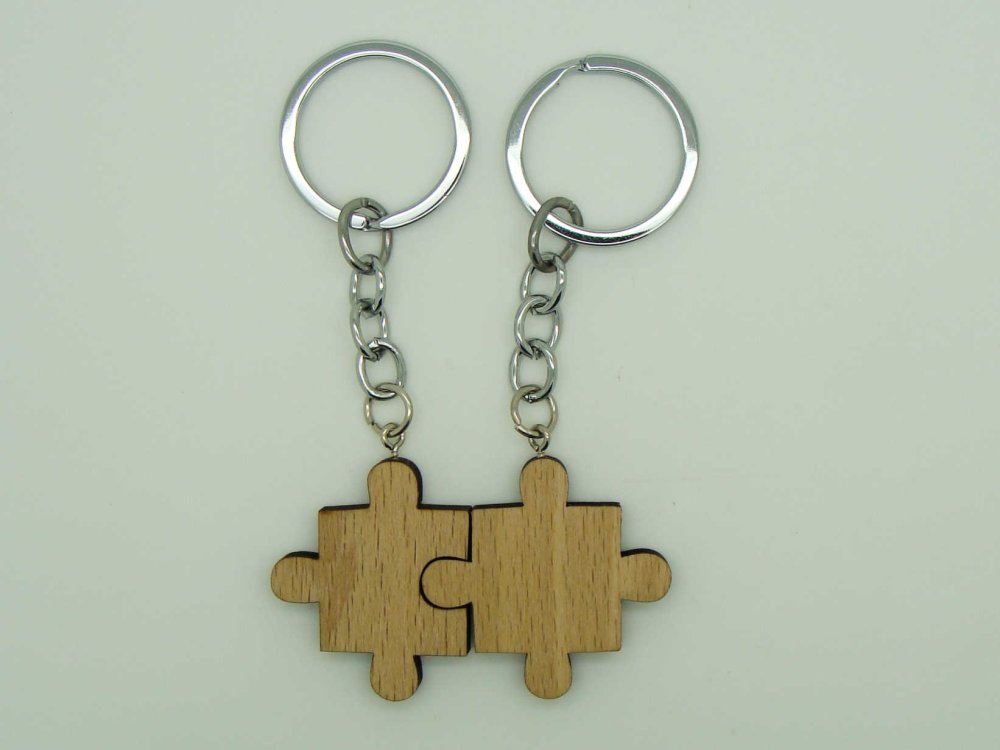 Porte-clés en bois à décorer - Puzzle