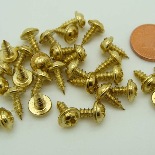 30 petites vis 11mm pour cartonnage métal couleur dorée à visser