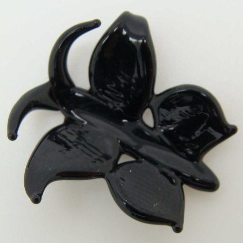 Mini pendentif papillon noir 20mm animal en verre lampwork
