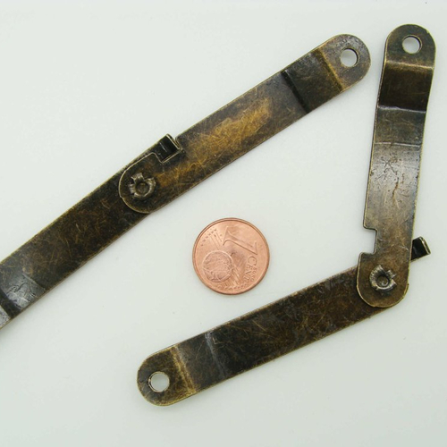 2 compas charnieres 67mm métal couleur bronze pour boite