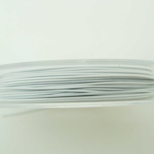 Fil câble 0,38mm blanc bobine 10m fil gainé