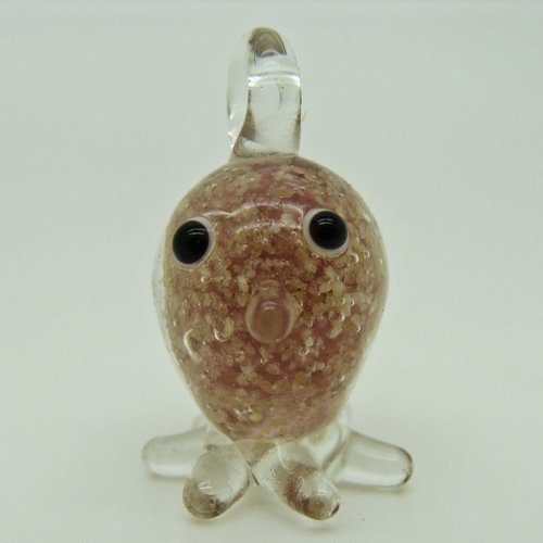 Mini pendentif pieuvre violet 23mm animal en verre lampwork pour création de bijoux collier