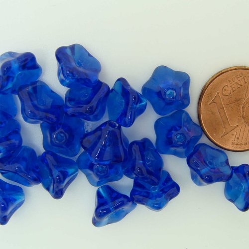 20 perles fleurs cones 8mm bleu marine nature création bijoux déco