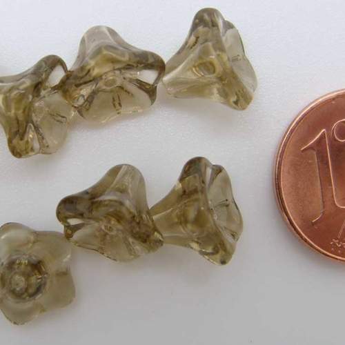 20 perles fleurs cones 8mm olive foncé nature création bijoux déco
