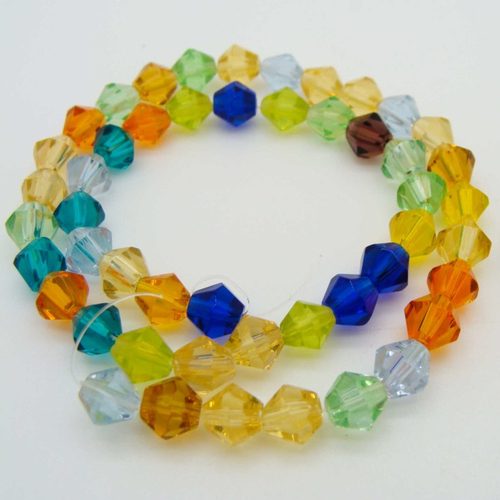50 perles toupies mix couleurs 6mm en fil verre simple