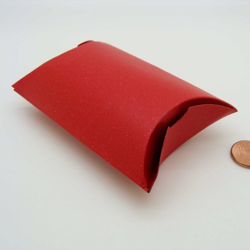 10 boites cadeau berlingot rouge carton 9cm
