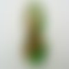 Pendentif echarpe ruban vert verre avec touches dorées