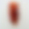 Pendentif coquillage spirale rouge 50mm verre avec touches dorées