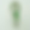 Pendentif vrille vis blanc vert 58mm verre avec touches dorées