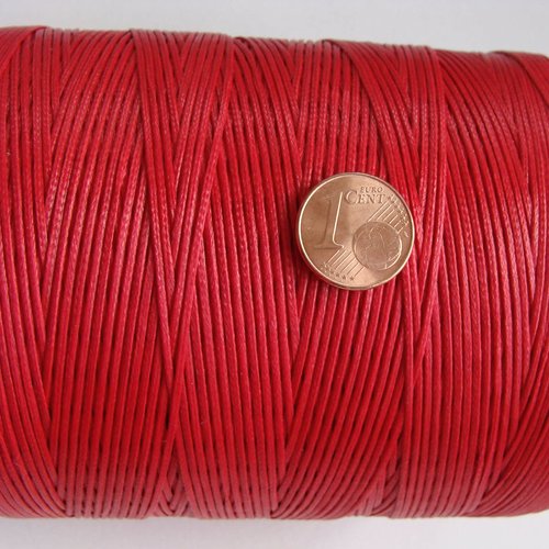 Fil coton ciré 1mm de couleur rouge