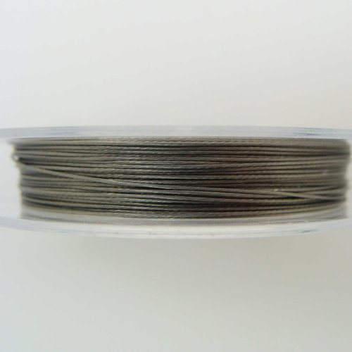 Fil câble 0,30mm gris argenté bobine 10m fil gainé très fin