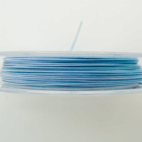 Fil câble 0,30mm bleu clair bobine 10m fil gainé très fin