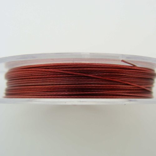 Fil câble 0,30mm rouge brun bobine 10m fil gainé très fin
