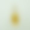Pendentif goutte fleur jaune 50mm verre transparent diy création bijoux