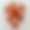 Pendentif coeur 24mm rouge et transparent verre façon millefiori