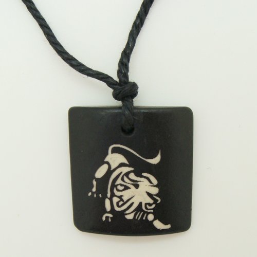 Pendentif signe horoscope lion marron blanc 28mm