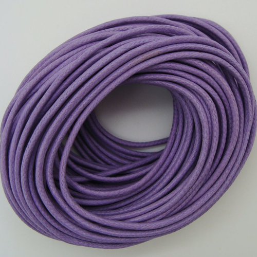 Fil coton ciré 2mm violet en écheveau de 10m cordon création bijoux déco macramé