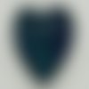 Mini-pendentif coeur  14mm bleu en verre dichroïque breloque