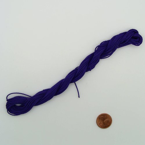 8 mètres fil torsadé violet polyester ciré 1mm cordon lacet création bijoux déco