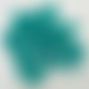 50 perles bleu vert rondes 6mm verre simple aspect givre dépoli