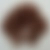 50 perles marron foncé rondes 6mm verre simple aspect givre dépoli