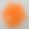 50 perles orange fluo rondes 6mm verre simple aspect givre dépoli