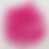 50 perles rose foncé rondes 6mm verre simple aspect givre dépoli