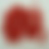 50 perles rouge rondes 6mm verre simple aspect givre dépoli