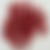 50 perles rouge foncé rondes 6mm verre simple aspect givre dépoli
