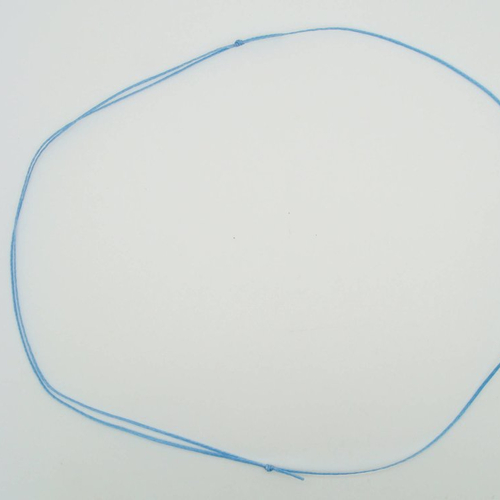 5 colliers bleus fil cordon polyester ciré plat 1mm taille réglable par noeuds coulissants