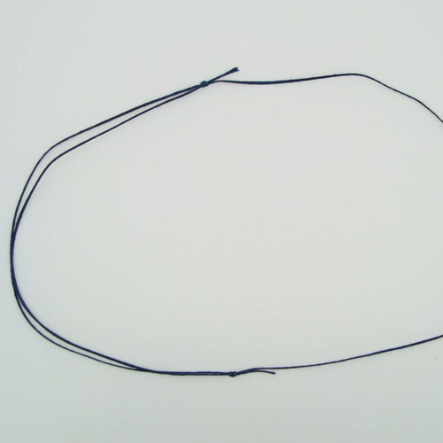 5 colliers bleu foncé fil cordon polyester ciré plat 1mm taille réglable par noeuds coulissants