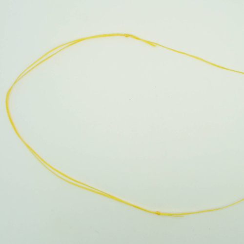 5 colliers jaunes fil cordon polyester ciré plat 1mm taille réglable par noeuds coulissants