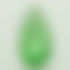 1 pendentif goutte vert 38mm verre simple facetté