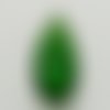 1 pendentif goutte vert emeraude 38mm verre simple facetté