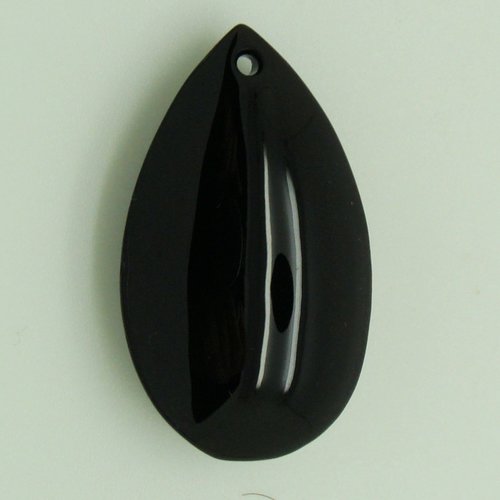 1 pendentif goutte 36mm verre simple noir