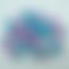 30 perles bicolores bleu rose rondes 8mm verre peint